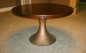 Kitchen Table With Brushed Copper Pedestal